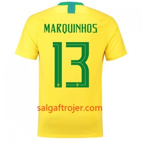 Brasilien Fodboldtrøjer Marquinhos 13 Hjemmebanesæt VM 2018